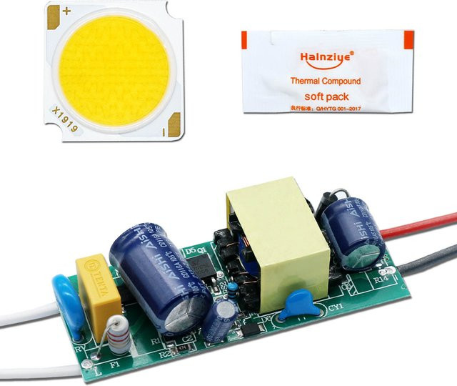 LED-Leuchtmittel-Set mit Bridgelux-Chip und Treiber-Kit für Schienenbeleuchtung und Strahler, warmweiß, Aluminium, B/T/H: 19 x 12 x 12 mm - Bild 1
