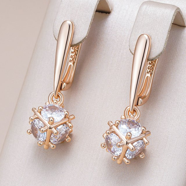 Kinel Tropfenohrringe, 585 Gold, Roségold, Zirkonia, Damen - Bild 1
