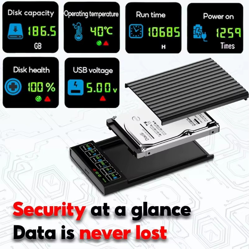 VIKEFON HDD SSD Gehäuse 2,5 Zoll SATA USB 3.1 Box in Schwarz für PC und Laptop mit 6 Gbit/s - Bild 2