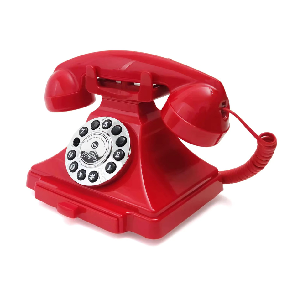 Retro Audio Gästebuch Telefon in Rot für Hochzeit und Party als Voice Recorder - Bild 1