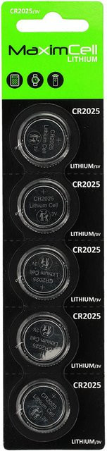 MaximCell CR2025 Knopfzellen Batterie, 5er Set, Silber - Bild 1
