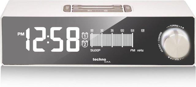Technoline Radiowecker WT483 mit FM-Radio und USB-Ladeanschluss in Weiß - Bild 1