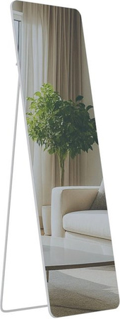DELUKE Standspiegel MURCIA Ganzkörperspiegel freistehend in Weiß Matt, B: 50 cm, T: 3 cm, H: 160 cm