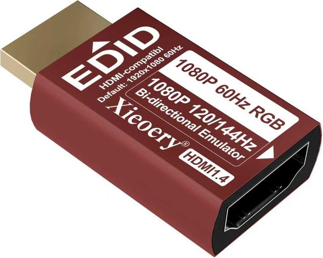 Xieoery HDMI EDID Emulator Dummy-Stecker für 1080P 60Hz RGB und Remote Desktop mit 120Hz/144Hz Unterstützung - Bild 1