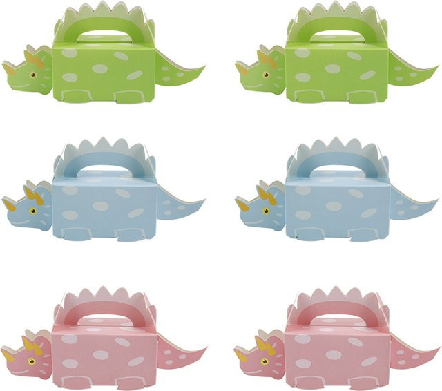 20 Stück Cartoon Dinosaurier Geschenkverpackungen aus Papier in Grün für Kinder Geburtstage und Babypartys - Bild 1