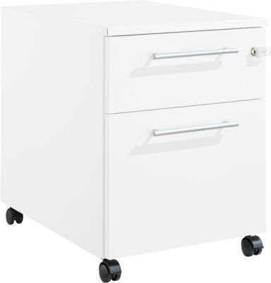 Schäfer Shop Pure Rollcontainer 36 mit 2 Schubladen und abschließbarem Stauraumfach, Weiß - Bild 1