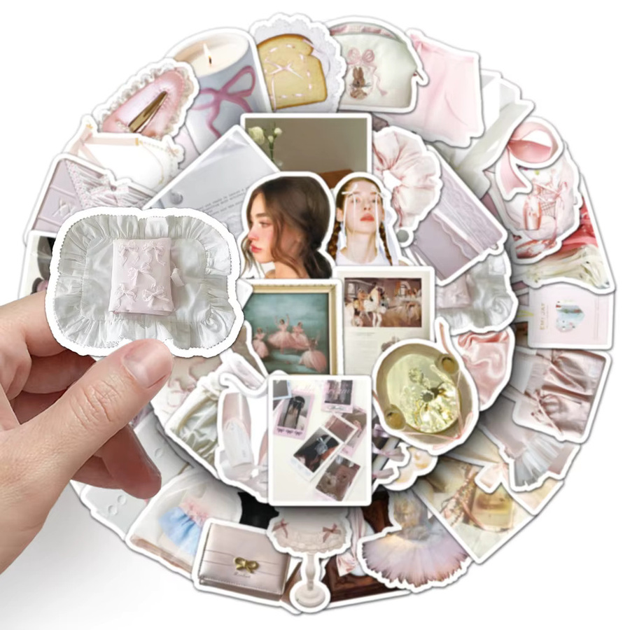 50 Stück Ballett-Aufkleber im INS-Stil von AnimeWorlds Store, ästhetische Girly-Dekoration für Guka und Journal, wasserfest und selbstklebend, Mehrfarbig - Bild 2