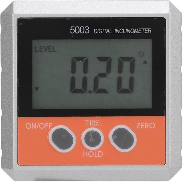 RuoShui 5003 Digitales Neigungsmessgerät Magnetisch, Elektronischer Winkelmesser IP54 Wasserdicht, Winkelwaage in Black/Silver - Bild 1