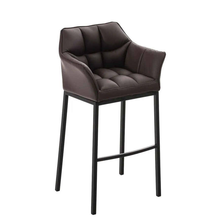 DELUKE Barhocker GIBEL Barstuhl aus Kunstleder in Braun mit Lehne, B/T/H: 64 x 48 x 110 cm - Bild 2