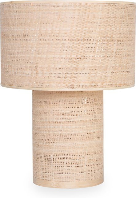 Tischleuchte MOUTIQUE NOELLE modern in Beige aus Rattan und Stoff - Bild 1