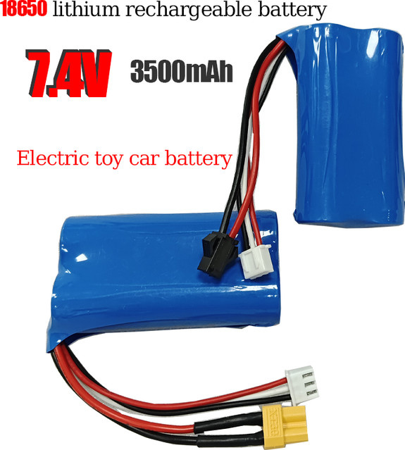 SUYIJIA Li-Ion Akku 7,4 V 3500 mAh Blau mit XT60, XT30, SM oder XH2.54-3P T-Typ Stecker für elektrische Spielzeuge und RC-Autos - Bild 1
