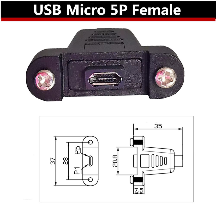 BSN USB 3.1 Typ-C auf Micro/Mini USB 2.0 5-Pin Datenkabel für Panelmontage, Schwarz, 0,3 m - Bild 4