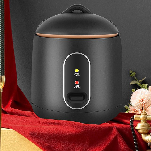 Nensit Mini Reiskocher mit Dämpfeinsatz und Warmhaltefunktion, Schwarz/Grau, 1,2 l - Bild 1
