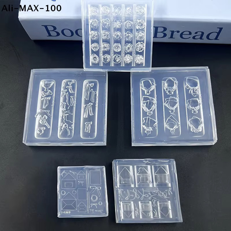 AyS Silikon-Schleifenform für Nagelkunst, Rosenblumenstrauß-Stil, transparent - Bild 3