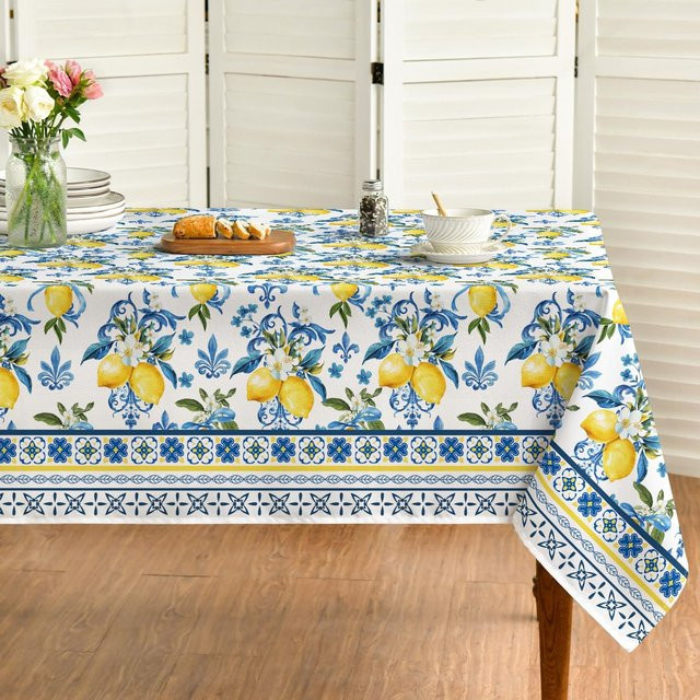 Wasserdichte Tischdecke mit Iris-Muster von JINGYUE Pet in Weiß, B/L: 140 x 180 cm - Bild 1