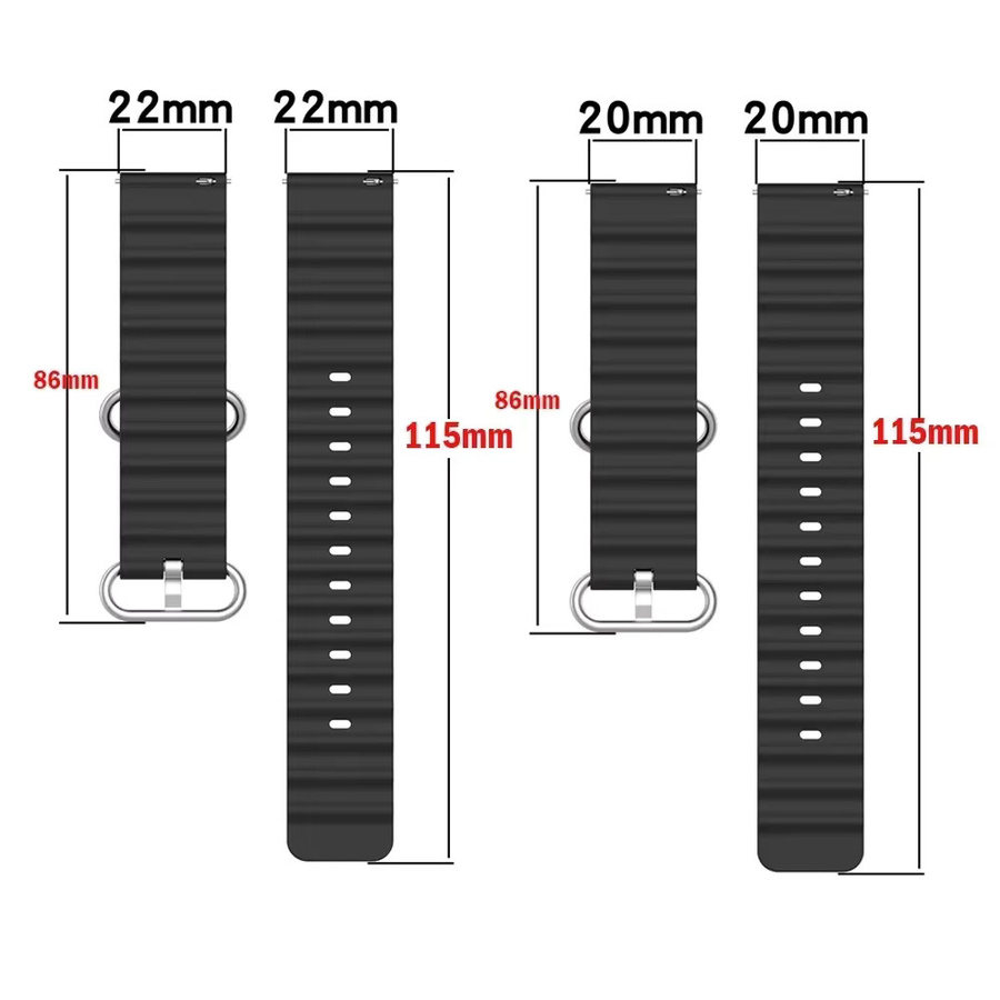 Uhrenarmband Silikon, 22mm 20mm, Xiaomi Redmi Watch 5 Active, Lite, Unisex - Bild 3