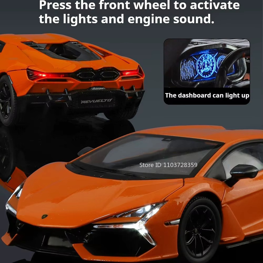 RMZ city Revuelto LP770 Sportwagen, Modell, 1:24, Metall, Licht und Sound - Bild 3