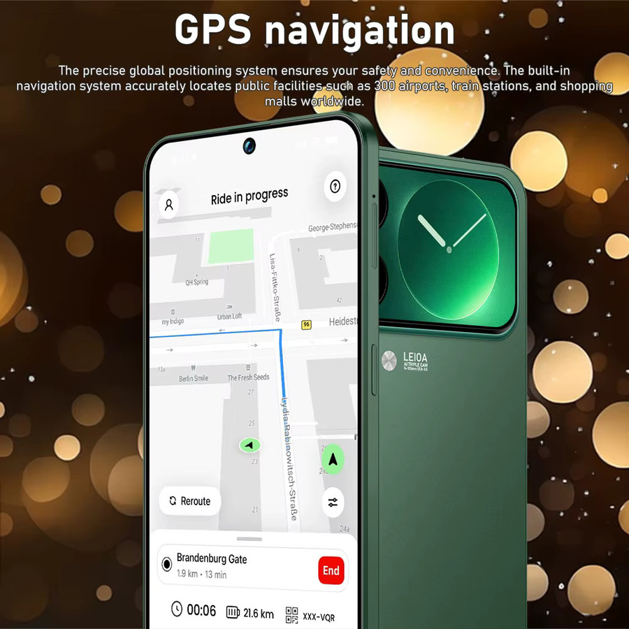 CHOTOG Smartphone Android mit 7,3 Zoll HD-Volldisplay, 22GB RAM, 2TB Speicher, 5G, 7800mAh Akku, 48MP+16MP Kamera, Dual-SIM, Farbe: Grün - Bild 2