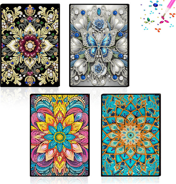 DIY-Notizbuch mit Mandala-Muster als Diamantmalerei-Set für Erwachsene, Hardcover-Besprechungsprotokollbuch in Multicolour - Bild 1