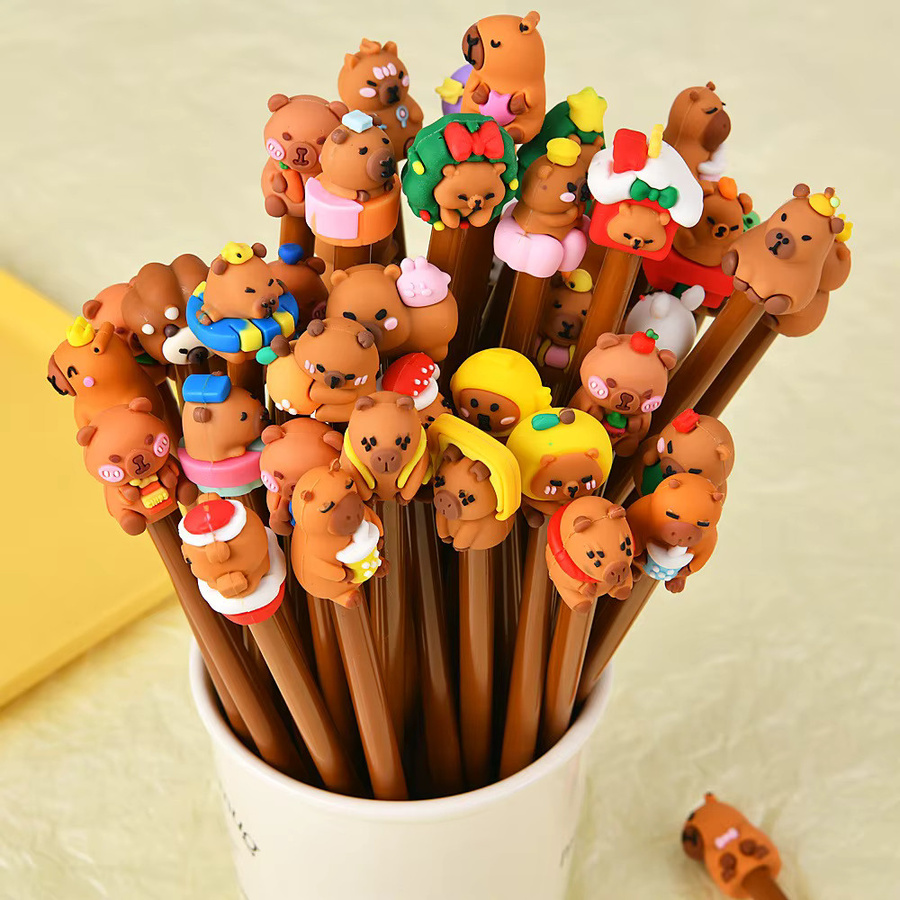 TWBEB Cartoon Capybara Gelstifte mit schwarzer Tinte für Schule und Büro - Bild 2