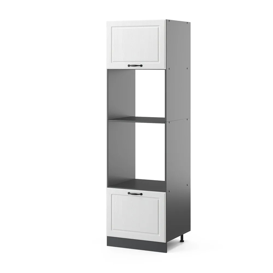 Vicco Mikrowellenschrank R-Line Küchenregal in Landhaus-Optik, Weiß/Anthrazit, B/T/H: 60 x 45,73 x 207 cm - Bild 2