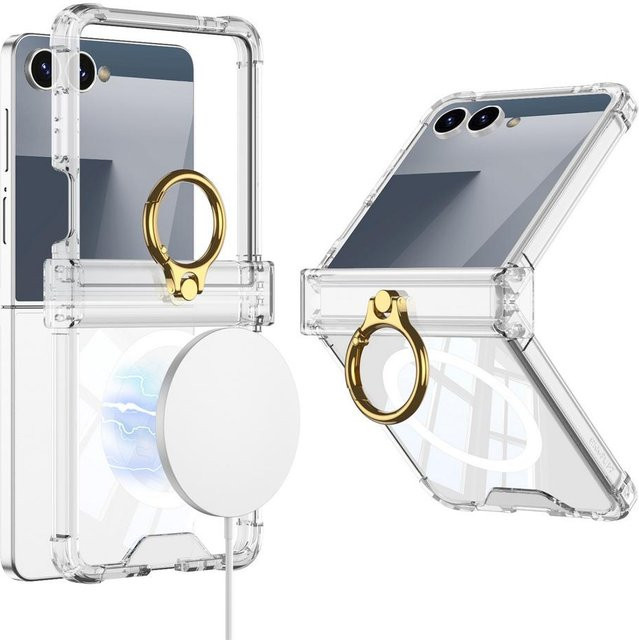 Samsung Galaxy Z Flip 7 Schutzhülle mit integriertem Magnetring und Kameraschutz in Transparent - Bild 1