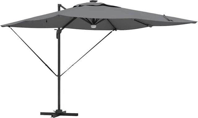 vidaXL Roma Sonnenschirm mit LED-Lichtleisten in Anthrazit, B/T/H: 286 x 284 x 270 cm - Bild 1