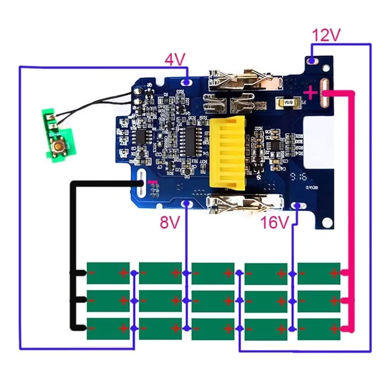 Verbesserte Ladeschutzplatine PCB im Kunststoffgehäuse für Makita 18 V Akku BL1840 BL1850 BL1830 BL1860B LXT 400 - Bild 3
