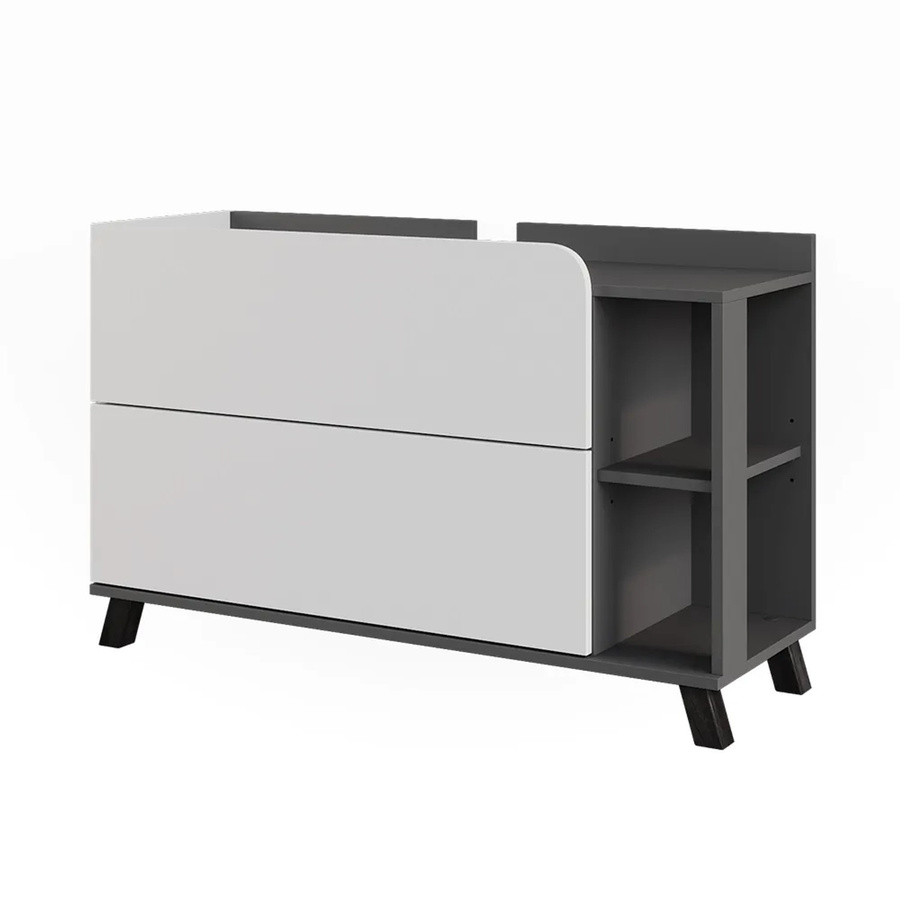 Vicco Waschbeckenunterschrank Karen in Anthrazit und Weiß mit 2 Türen und Schubladen B/T/H: 100 x 65 x 35 cm - Bild 2