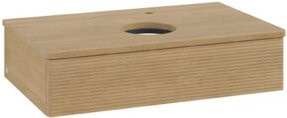 V&B Waschtischunterschrank Antao mit Frontstruktur in Eiche Honig, B/T/H: 80 x 50 x 19 cm - Bild 1