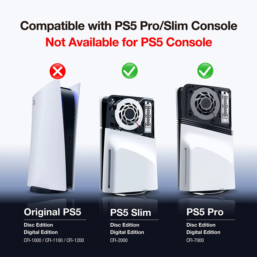 TECTINTER Aluminium-Wärmeableitungsabdeckung für PS5 Pro und PS5 Slim M.2 NVMe SSD Erweiterungssteckplatz in Silber - Bild 2