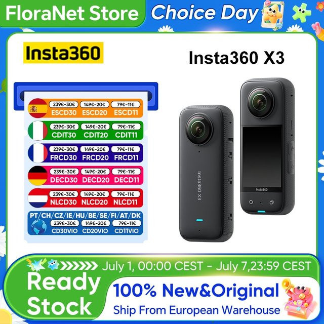 Insta360 X3 Wasserdichte 360 Grad Action-Kamera in Schwarz mit 5,7K Video, 72 Megapixel Fotos und 4K Einzelobjektiv-Modus - Bild 1