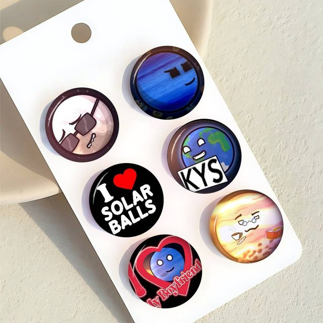 Kayou Solar Balls Fan Art Button-Pin, rundes Metall-Abzeichen, für Kinder - Bild 1