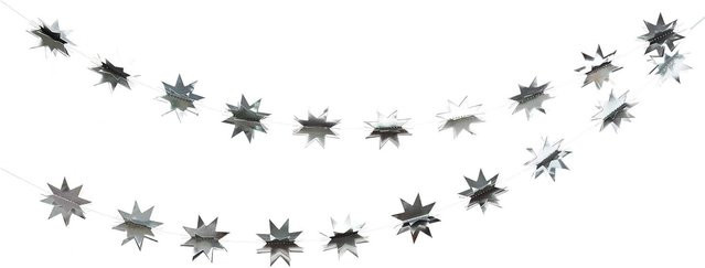 Rico Design Paper Poetry Girlande Sterne in Silber mit Hot Foil Effekt, Länge: 1,3 m - Bild 1