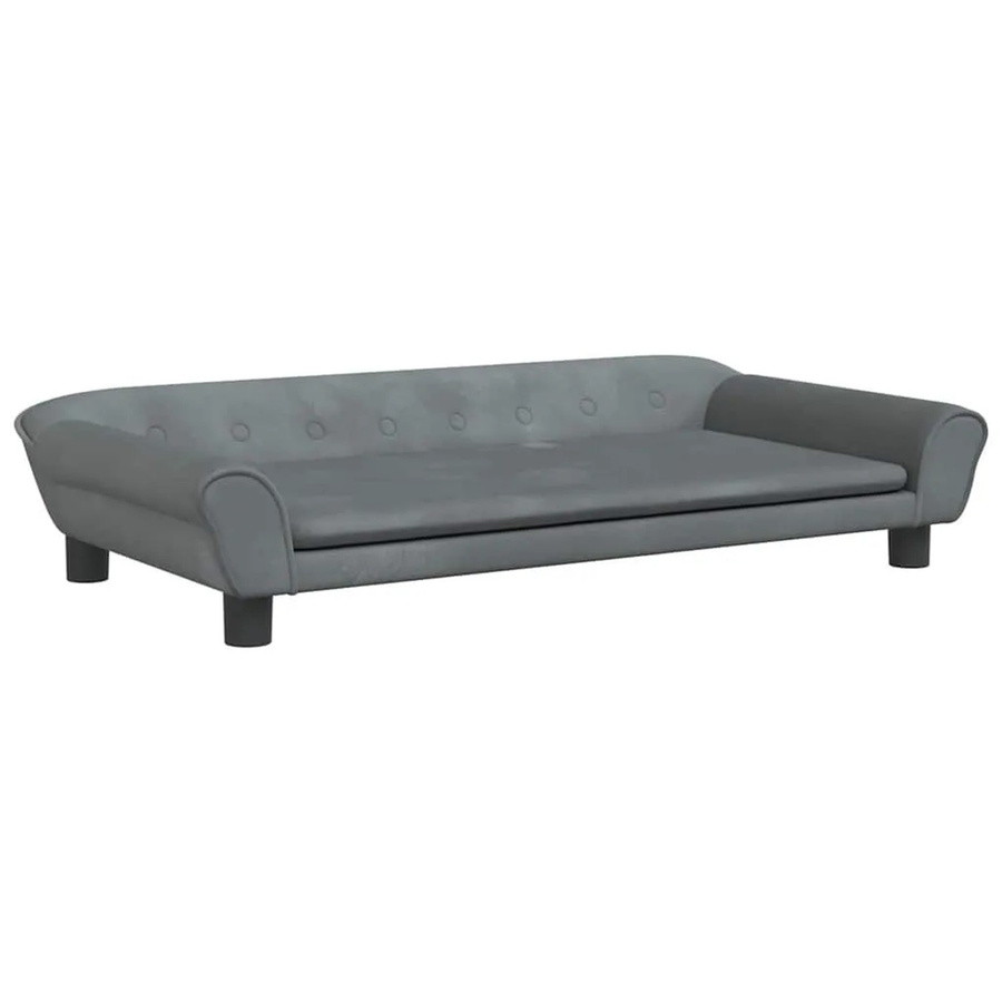 vidaXL Hundebett Sofa aus Samt in Dunkelgrau B/T/H: 100 x 50 x 21 cm - Bild 2
