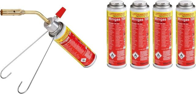 Rothenberger Rofire Mini Set mit 4 Minigas Kartuschen 150 ml für 650 Grad Celsius - Bild 1