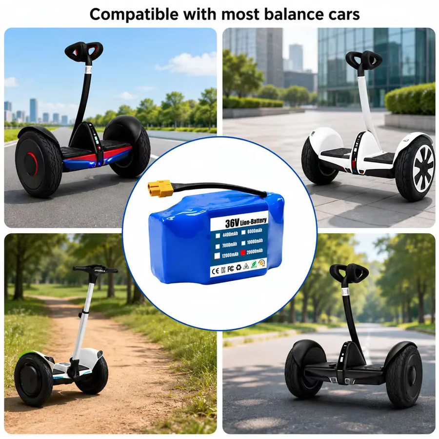 Ddadache Lithium-Ionen-Akku 36V 10S2P 20000mAh mit XT60-Anschluss und eingebautem BMS in Blau für Elektroroller, Hoverboard und E-Bike - Bild 3