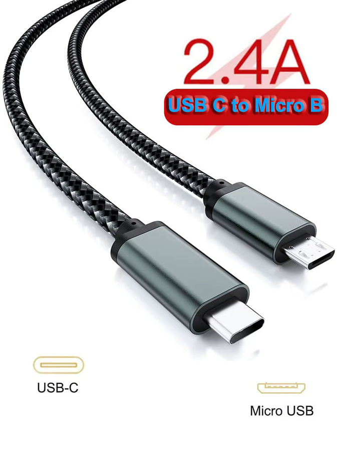 USB-C auf Micro-USB OTG Daten- und Ladekabel in Schwarz - Bild 7