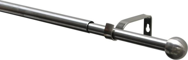 Gardinia Gardinenstangen-Set Kos Ball aus Edelstahl in Silber, ausziehbar von 190 bis 340 cm, Durchmesser: 16/19 mm - Bild 1