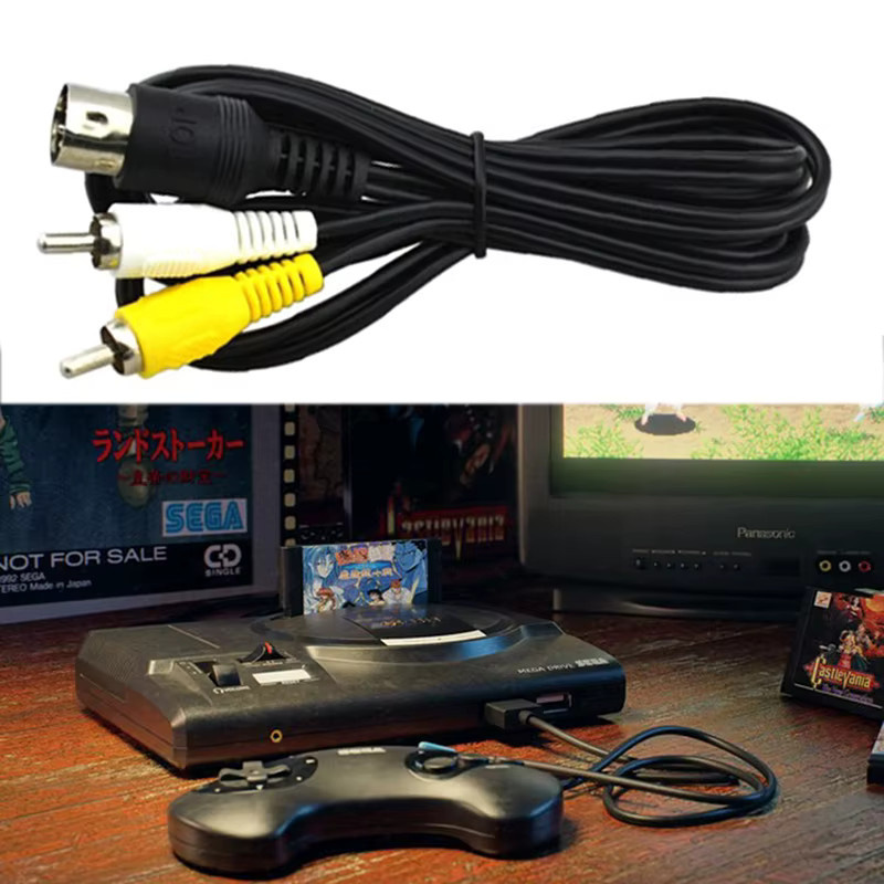 SD&HI RCA Audio-Video-Kabel für Sega Mega und Genesis 1, Multicolor, 1,8 m - Bild 2