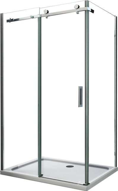 Glasdeals Duschkabine TELA Eckdusche rechteckig, transparent mit silbernen Details, B/T/H: 120 x 80 x 195 cm - Bild 1