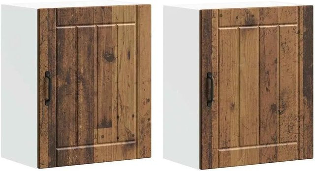 vidaXL Küchen-Hängeschränke Lucca 2er-Set in Altholz-Optik, braun, B/T/H: 60 x 31 x 50 cm - Bild 1