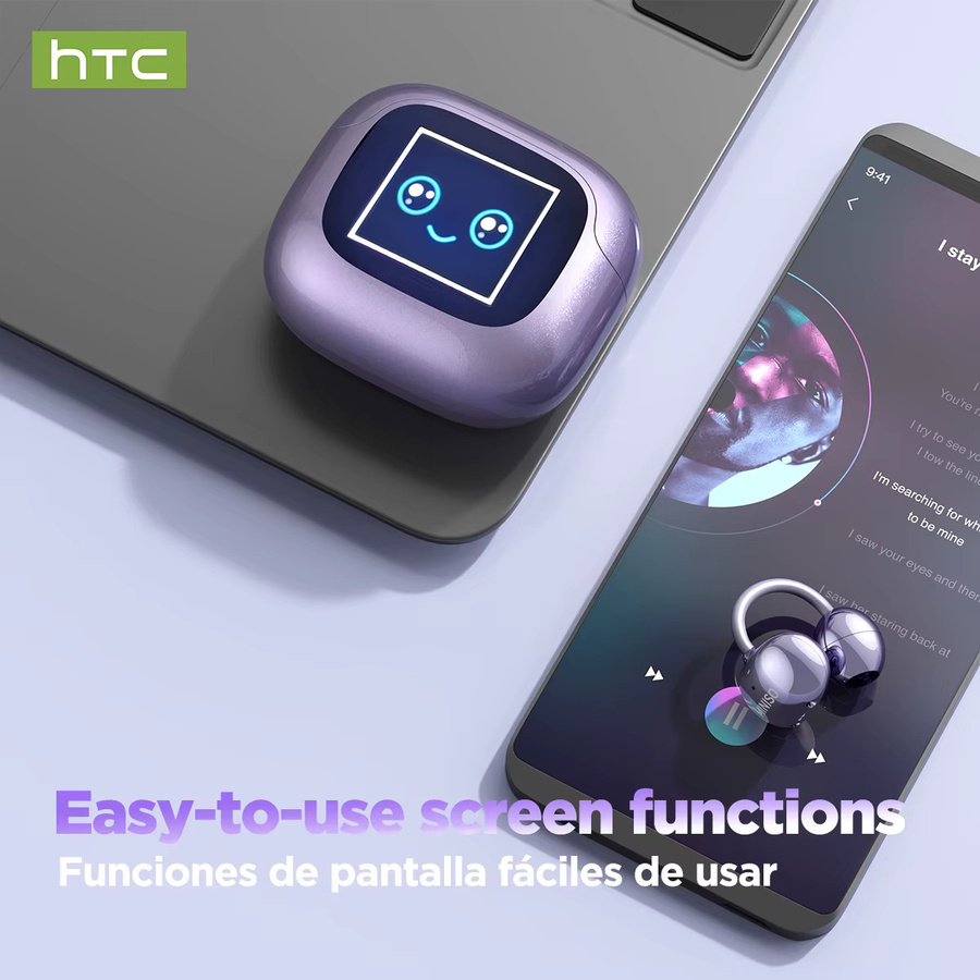 HTC NE32 TWS Bluetooth 6.0 HiFi Wireless Headset in Schwarz mit IPX5 Wasserdichtigkeit und USB-C Anschluss - Bild 5