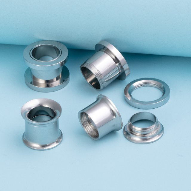 HONGTU BOBY JEWELRY Dehnungsohrringe, Edelstahl, Silber, Unisex, 3–25 mm - Bild 1