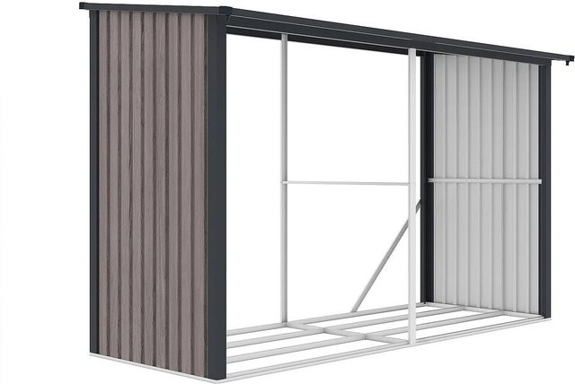 Kaminholzregal Varwood aus verzinktem Stahl in Anthrazitgrau, Höhe: 190 cm - Bild 1