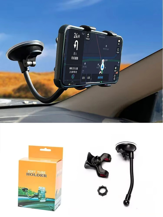 360 Grad drehbarer Auto Handyhalter für die Windschutzscheibe mit Saugnapf in Schwarz für iPhone Samsung und Xiaomi - Bild 7