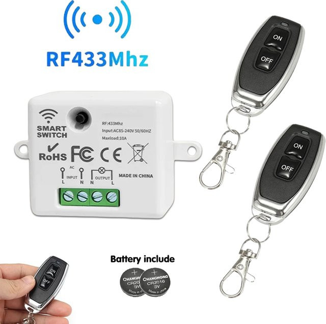 GGBEE RF 433 MHz Drahtlose Fernbedienung Smart Home Mini Relais Schalter in Weiß - Bild 1