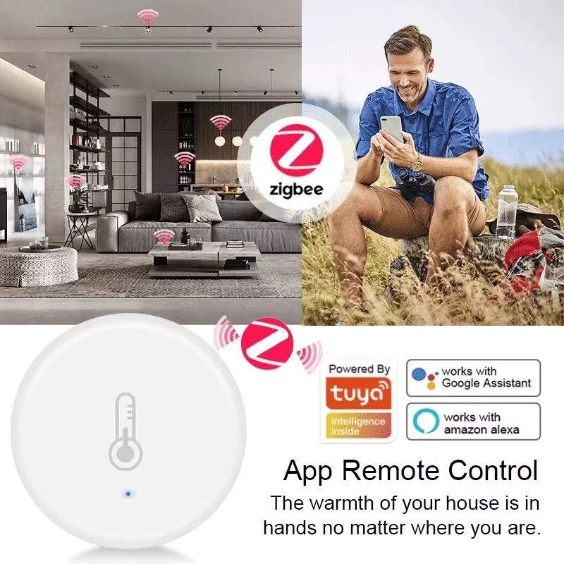 RSH ZigBee Smart Temperatur- und Feuchtigkeitssensor in Weiß, batteriebetriebenes Mini-Thermometer und Hygrometer mit Tuya Smart Life App Unterstützung - Bild 4