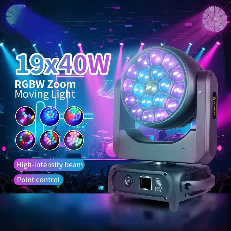 K15 Bee Eye LED Moving Head Light RGBW Zoom Wash Beam DMX512 Professionelles Bühnenlicht Schwarz B/T/H: 51,0 x 35,0 x 22,5 cm - Bild 5