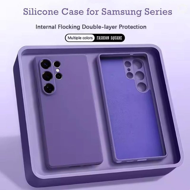 Candy Soft Silikon-Handyhülle für Samsung Galaxy S23 S24 Plus S25 FE S26 Ultra A54 A55 A16 A36 A56 A17 A37 A57 in Mint und Purple - Bild 1